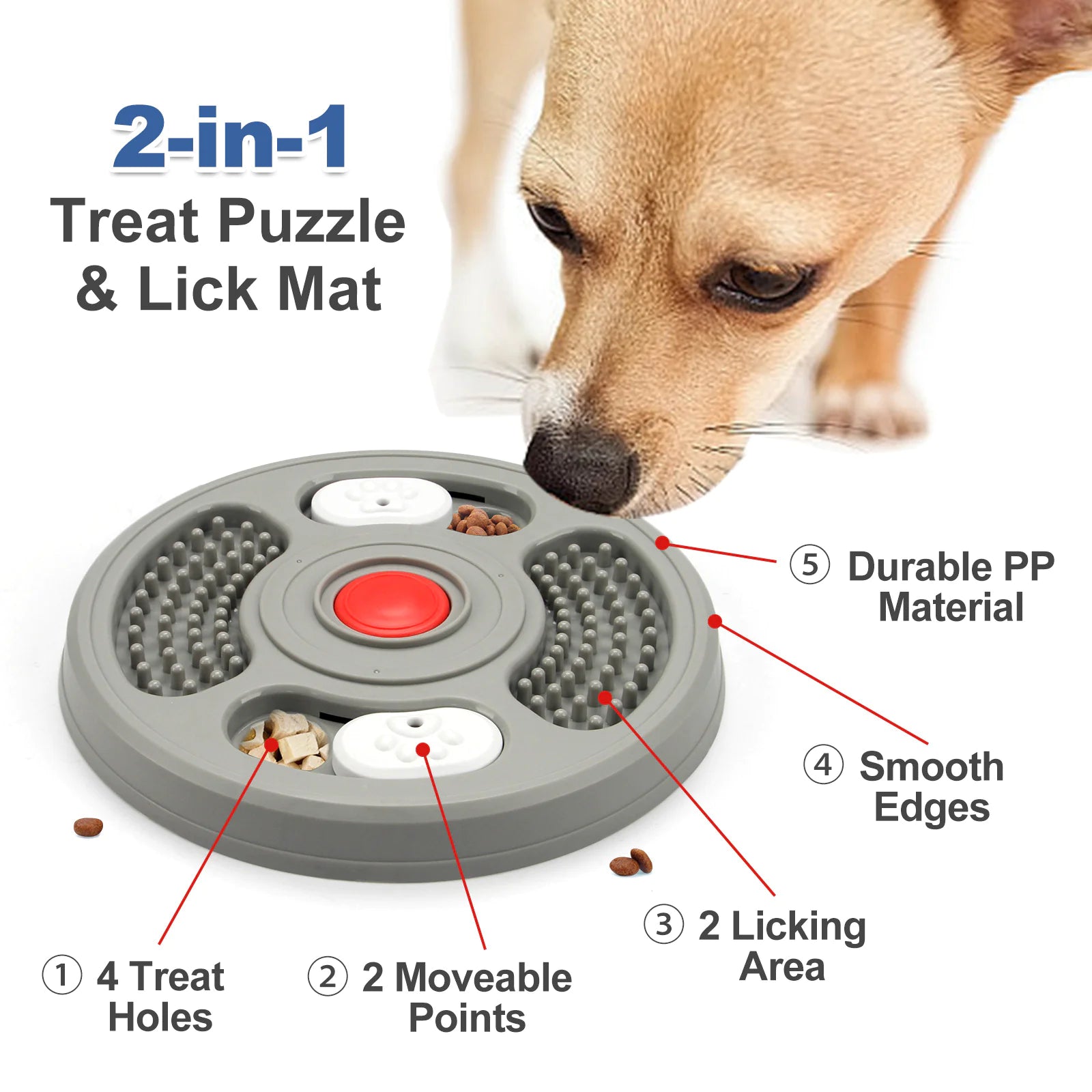 Dog Licking Plate Puzzle & Training Treat Dispenser for Pets
