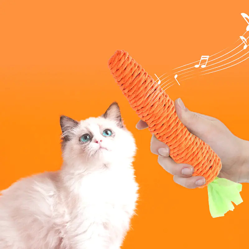 Carrot Cat Toy with Bell