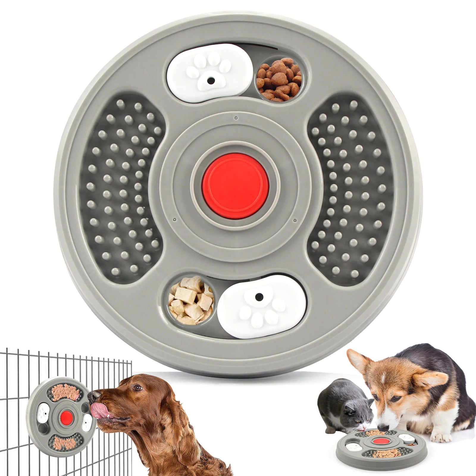 Dog Licking Plate Puzzle & Training Treat Dispenser for Pets