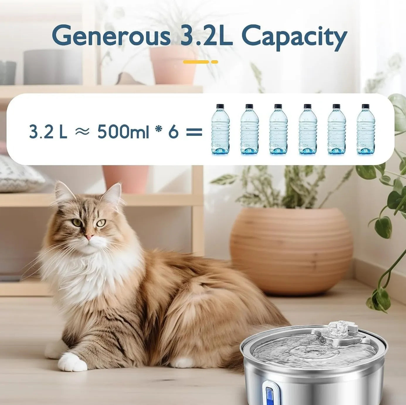 Pet Water Dispenser with Stainless Steel Faucet