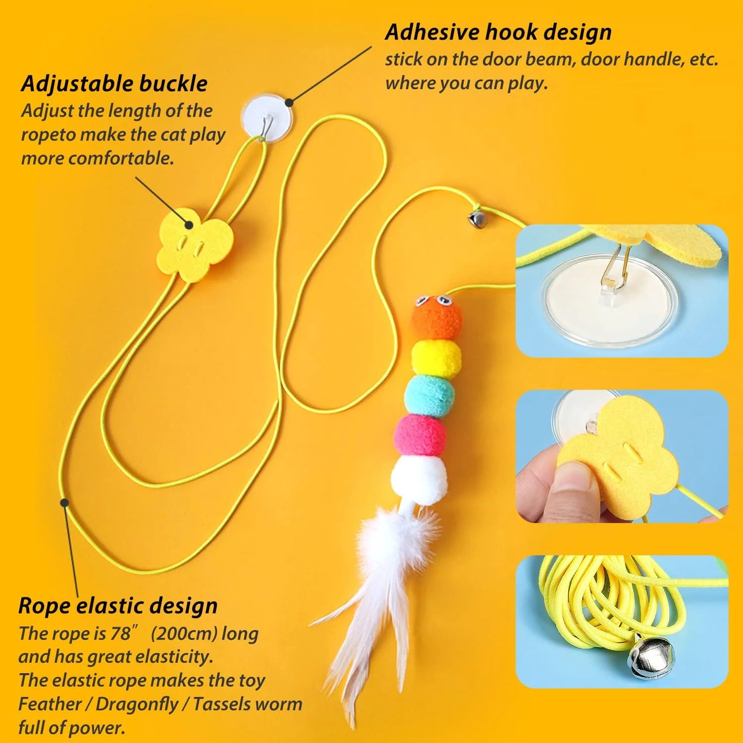 Retractable Hanging Cat Toy (200cm)